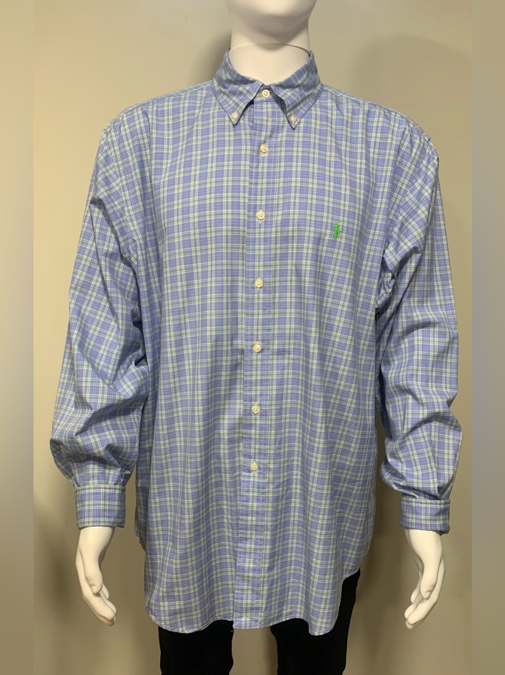 Ralph Lauren Button Down Shirt Plaid Long Sleeve XL Classic Fit Academia Preppy